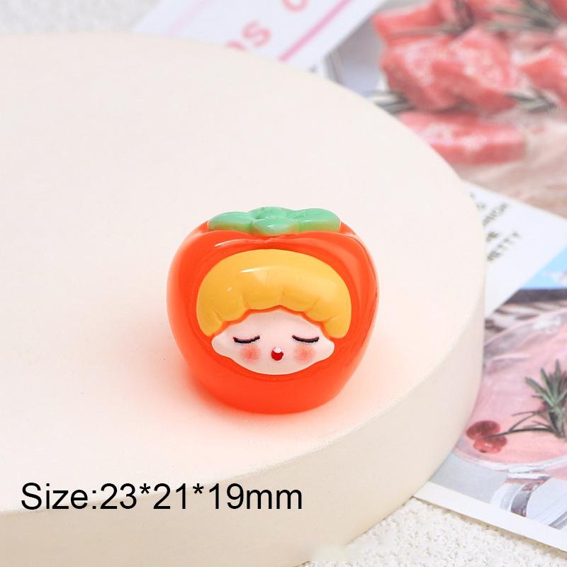 Lysende fruktdukke Minifigur Tilfeldig 1 stk Desktop Søt tegneserie Dekorativt ornament Resintilbehør