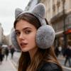 Earmuffs For Women Cute Windproof Foldable Plush Cover Winter Women Running Cat Ear Warmers For Kids Girls Cold Weather Outdoor