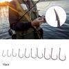 100PCS High Carbon Steel Fishing Hooks with Sharp Barb Hook Fishers Accessory Black with Hole