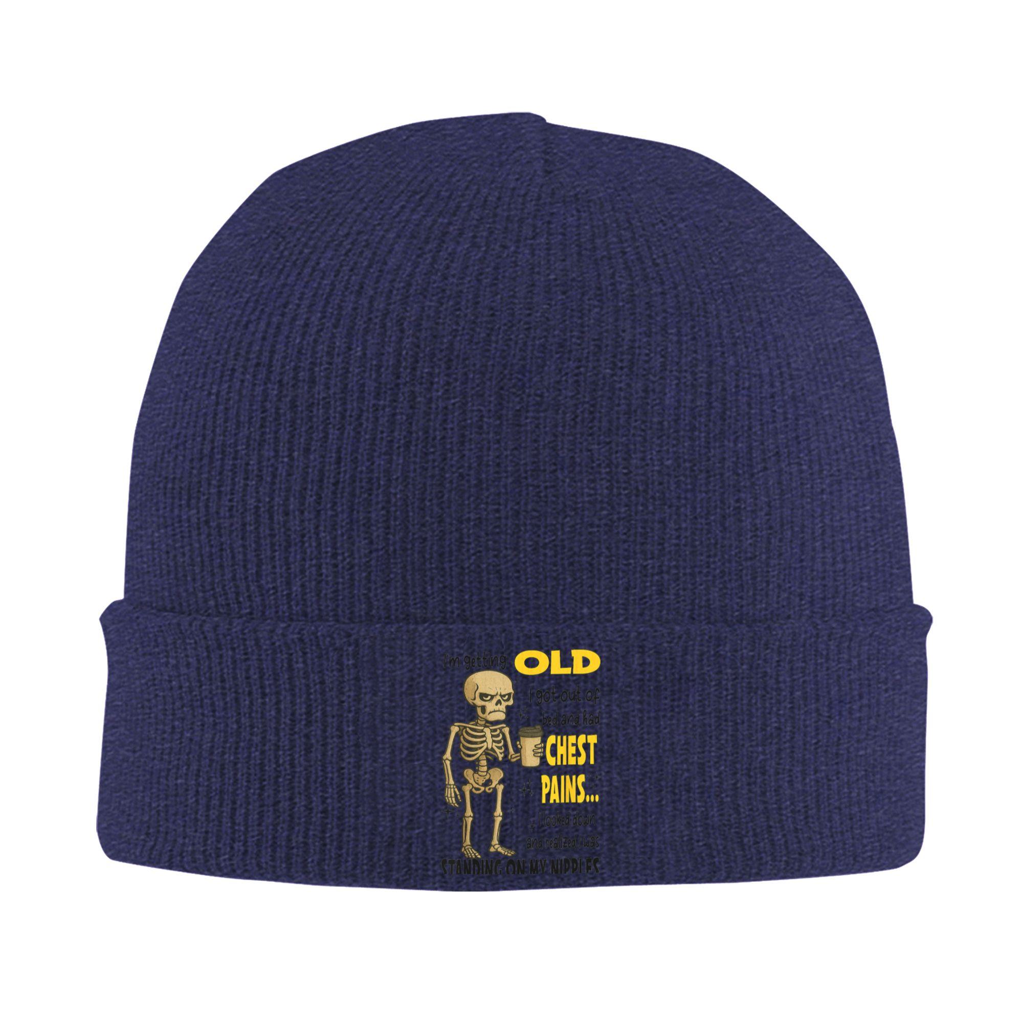 

Skeleton I m Getting Old I Got Out of Bed Knitted Hat Cute Caps Men Women Beanie Hats Autumn Winter Elastic Bonnet Hats One Size