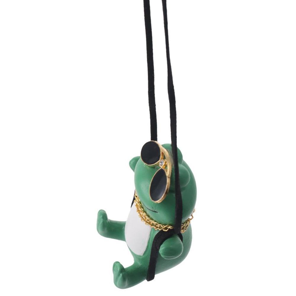 Waving Frog Car Hanging Ornament, Car Pendant Decor, Car Interior Accessories, Car Rearview Mirror Decoration