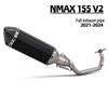 Yamaha NMAX 155 V2 Stainless Steel Front Exhaust with Small Hexagonal Tail (21-24 Models)