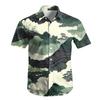 Men's Fashion Printed Satin Short Sleeve Shirt Top