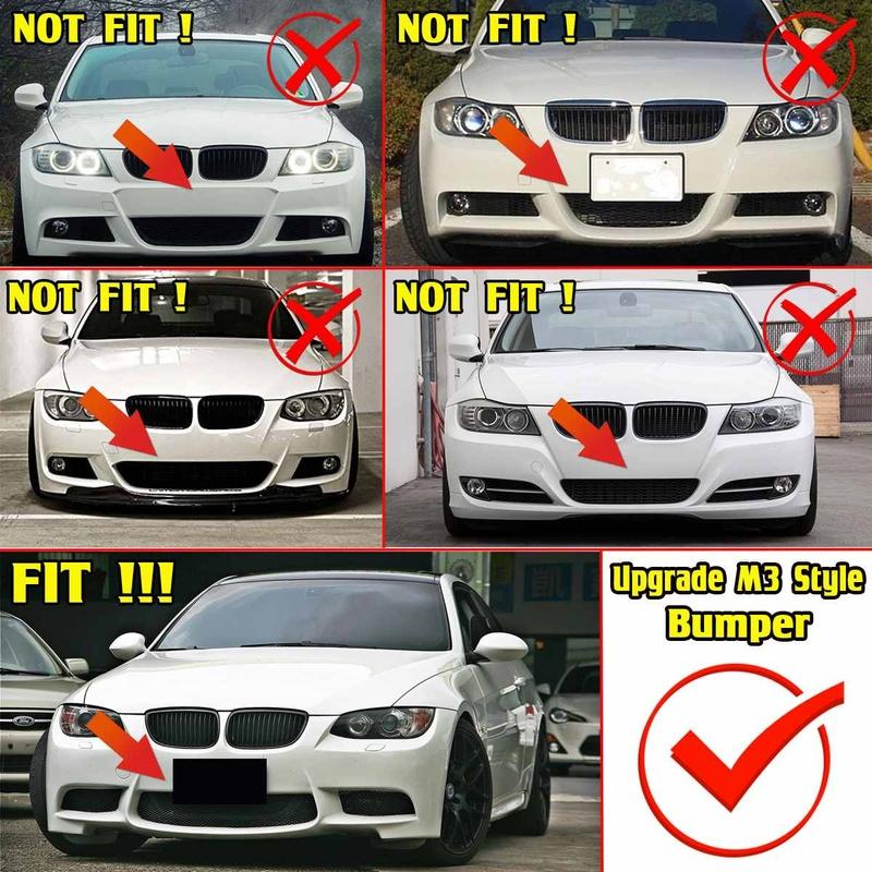 1 Pair M3 Style Car Front Bumper Lower Fog Light Lamps Grilles Grille Replacement For BMW 3-Series E90 E91 E92 E93 2006-2011