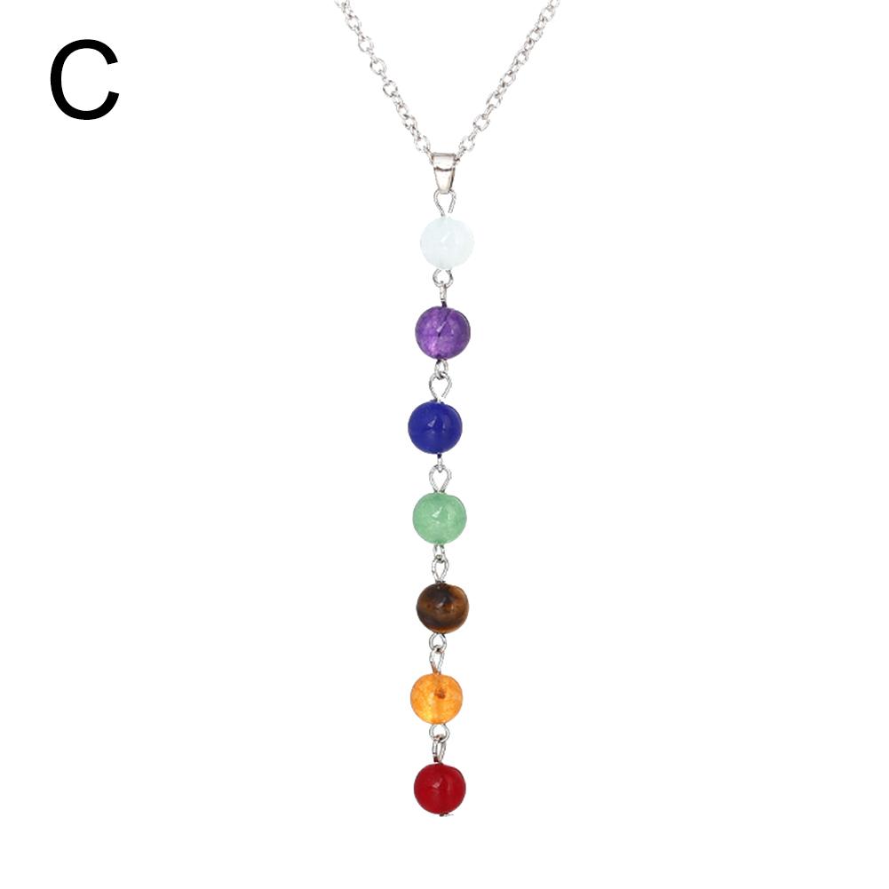 BLUELANS NECKLACE Wonderful Long Dangle Yoga Balancing Chakra Colorful Stone 7 Beads Necklace Jewelry Women Present