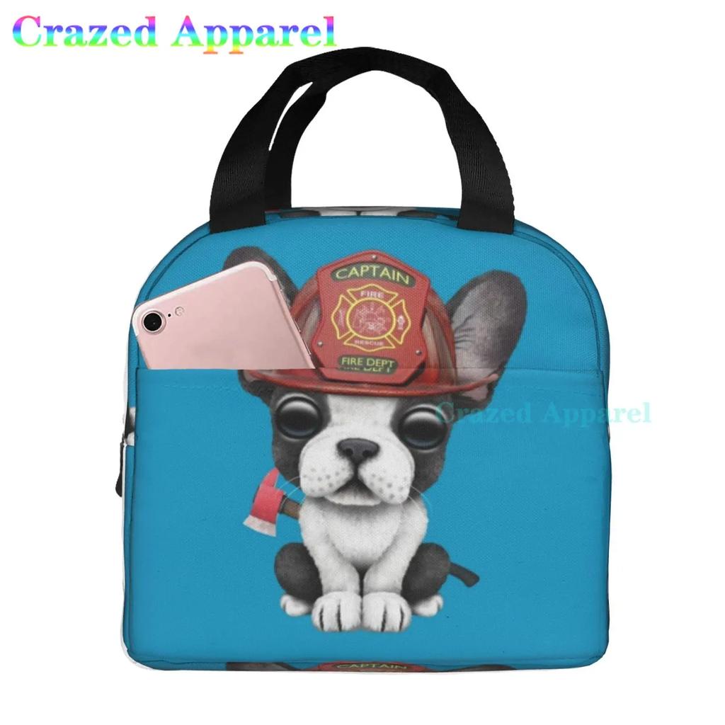 French Bulldogs Dog Insulated Lunch Bag for Women, Men, and Kids, Large and Reusable, Handle, Freezable Work and School Travel