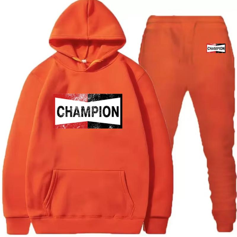 Completo felpa con cappuccio a maniche lunghe con logo Champion retrò per autunno e inverno