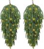 Christmas Artificial Green Plant Upside-down Tree Home Holiday Party Decoration Wall Hanging