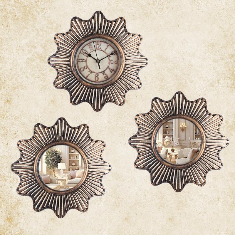 Wall Clock Retro Silent Living Room Home Wall Clock Bedroom Round Art Clock Quartz Clock