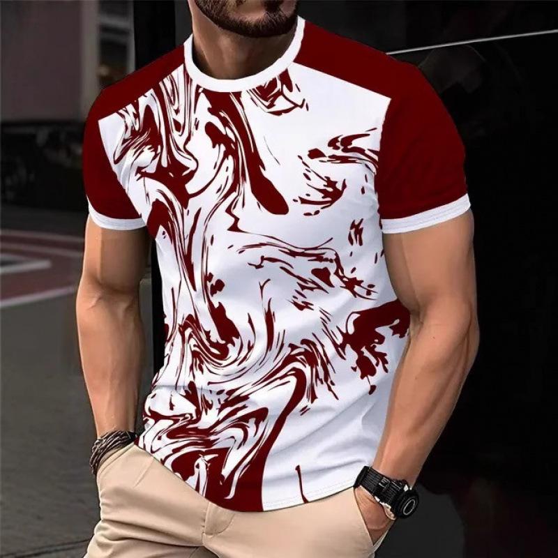 Trendy Men's Short-Sleeve T-Shirt, Brushstroke, Casual
