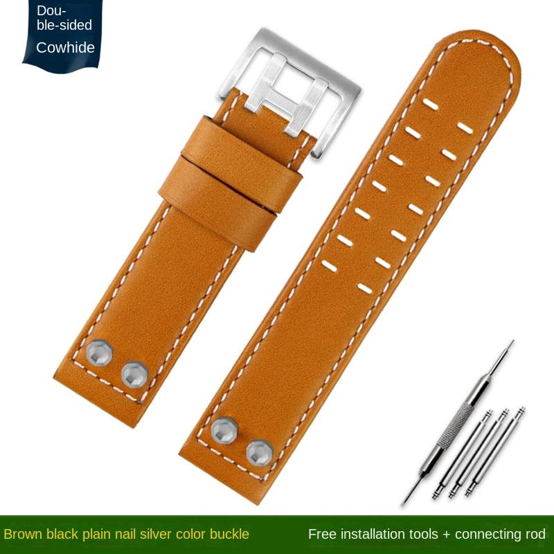 For Hamilton Khaki Field H78646733 H78626583 Metal Rivet Watchband 22 24mm Leisure Business Genuine Leather Watch Strap Bracelet