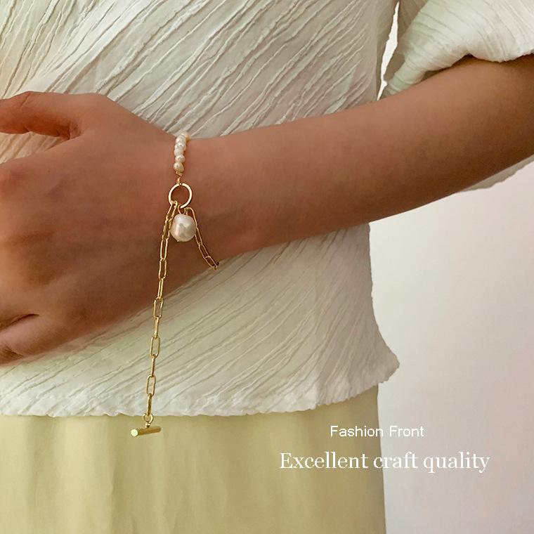 Dongdaemun Temperament Clavicle Chain Natural Special-shaped Pearl OT Buckle Chain Necklace Accessories Simple Necklace