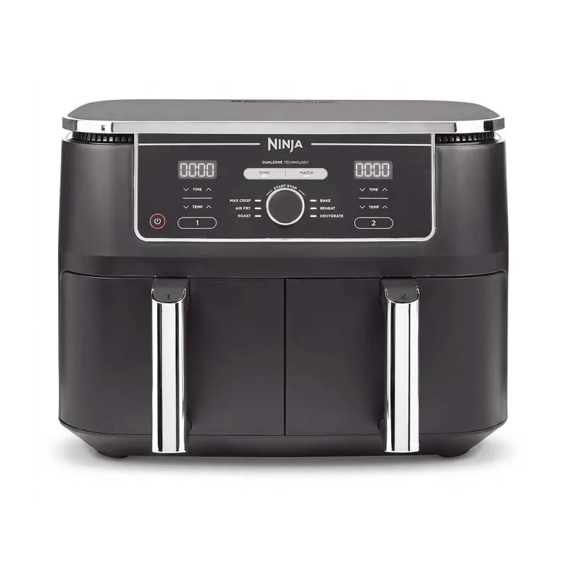 Ninja - Af400eu - Noir Argent - Friteuse Sans Huile Double Tiroir 9,5l - 6 Programmes