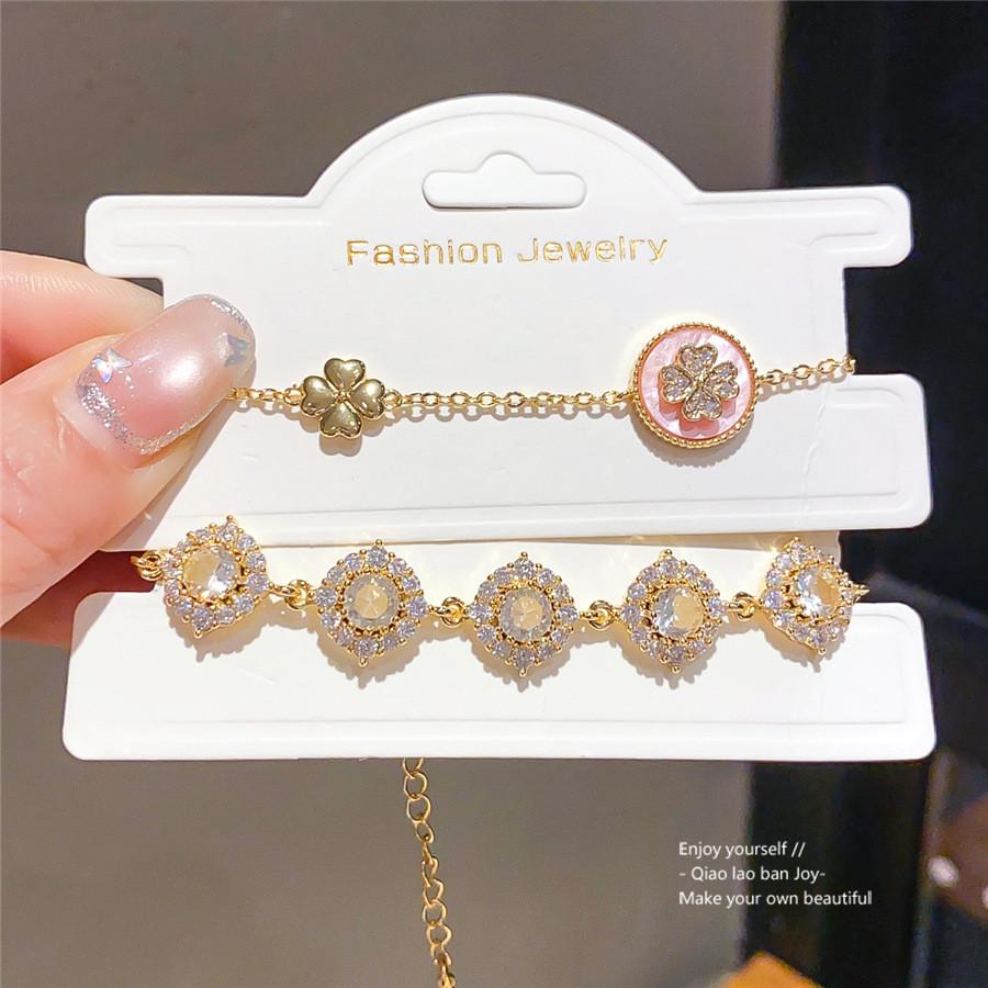 Summer 2026 Zircon Flower Bracelet For Women Elegant Gift Party Accessory