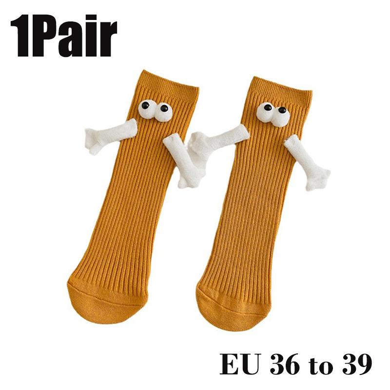 10 Paare Club Promi Ins Mode Lustig Kreativ Magnetische Anziehung Hände Schwarz Weiß Cartoon Augen Paare Socken Socken