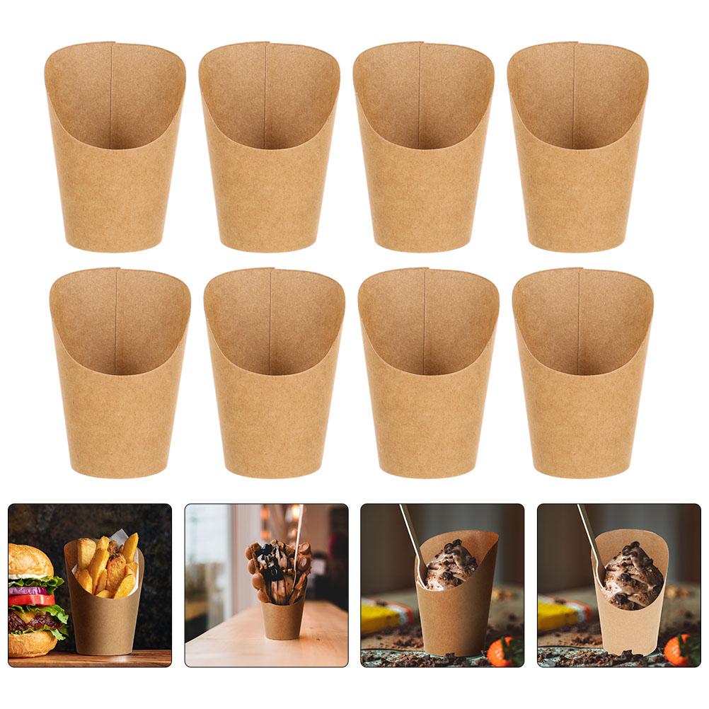 50 Pcs Lebensmittel Chip Tasse Scampi Pommes Papier Snack Boxen Waffel Kegel Tassen Französisch Lagerung