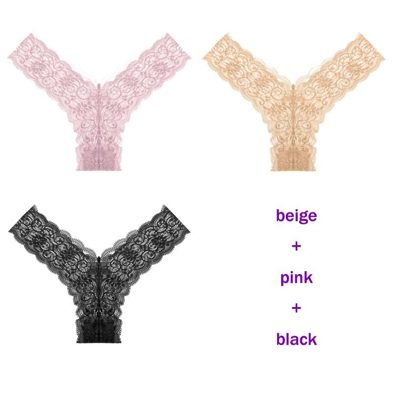 CINOON 3 Teile/los frauen höschen Transparent Low-Taille Unterhose Aushöhlen Tanga Weibliche Nahtlose G-String Sexy Unterwäsche Spitze Dessous panty