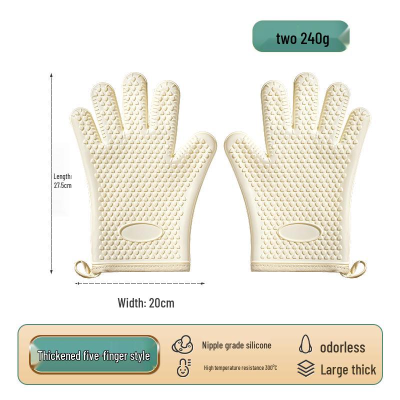 Heat-Resistant Non-Slip Silicone Oven Gloves for Baking and Cooking