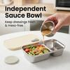 304 Stainless Steel Lunch Box Durable Sealed Bento Box With Sauce Box Microwave Safe Fruit Salad Food Container For Kids Student