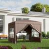 3x3(m) Pop-Up Gazebo, with Curtain Walls and Windows, Coffee