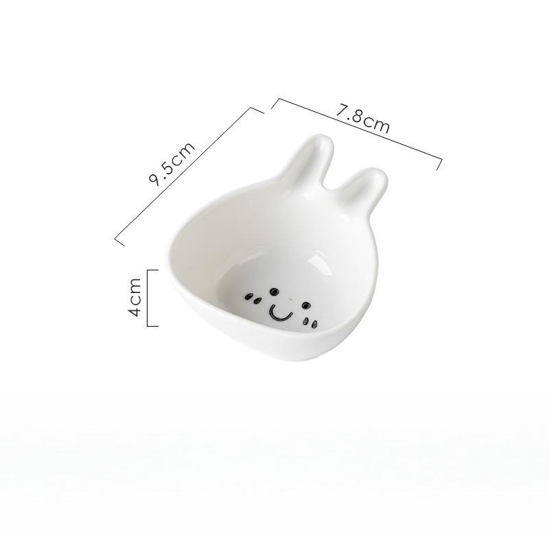 Ceramic Cute Cat Seasoning Board Sushi Soaking Bowl Dipping Handle Sauce Board Snack Board Kitchen Serving