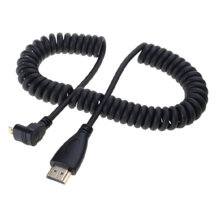 Telescopic HDTV Port 1.4 Coiled Cable Straight Head/Left/Right/Up/Down Bend Male to Male Adapter Cord for Display