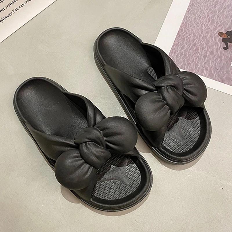 Fira Bågtofflor Dam Sommarskor Inomhus Hemma Halkfria Tjock Sula Pvc Svalkande Tofflor Enfärgade Lediga Sandaler Skor