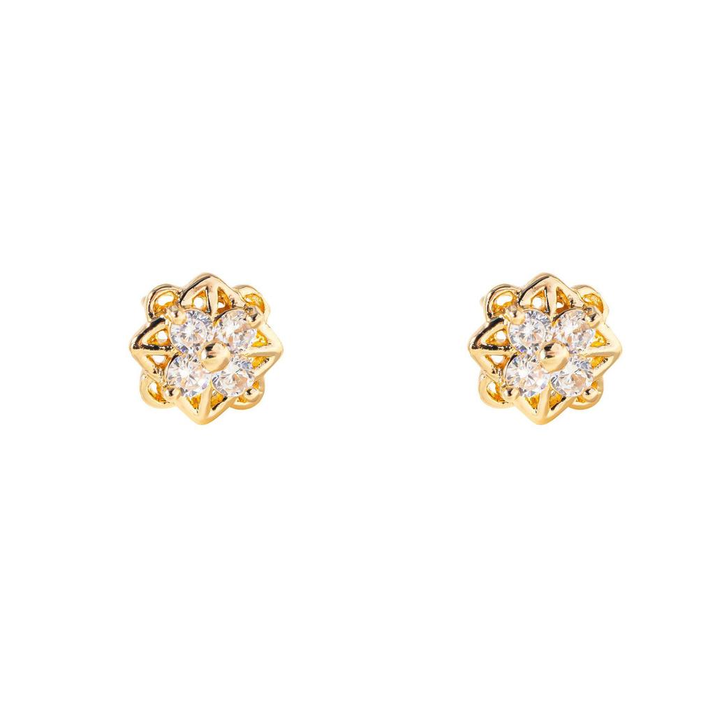 Hollow Four-Leaf Clover Women's High-End Flower Stud Earrings - Unique Accessories