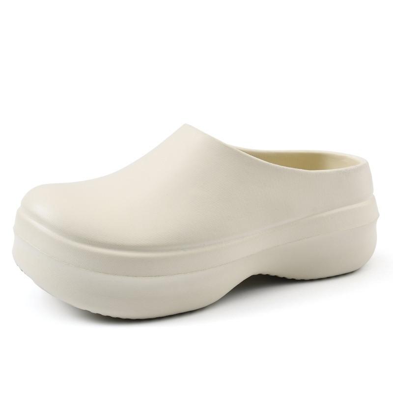 Large size 44-45 beach shoes men's chef shoes one-word sandals thick sole height increase couple