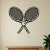 1pc Metal Tennis Racket Wall Art Durable Iron Sculpture Indoor Outdoor Room Decor Sports Fan Gift Birthday Halloween