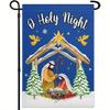 Christmas Oh Holy Night Garden Ags for Outside 12 X 18 Inch Double Sided Winter Christian Jesus Nativity Garden Ags