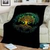 Tree of Life Mystical Celtic Art Print Flannel Blanket Cozy Warm Throw Sofa Bedroom Present Indoor Home Party Lounge Decor