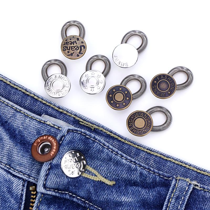 Adjustable Waist-Extender Jeans Buttons - Retractable, Detachable & Universal Buckles