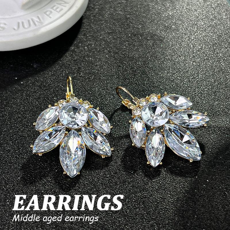 Boucles d'oreilles pendantes Zircon Fleur Colorée pour Femmes, Boucles d'oreilles pendantes Statement pour Fête & Usage Quotidien