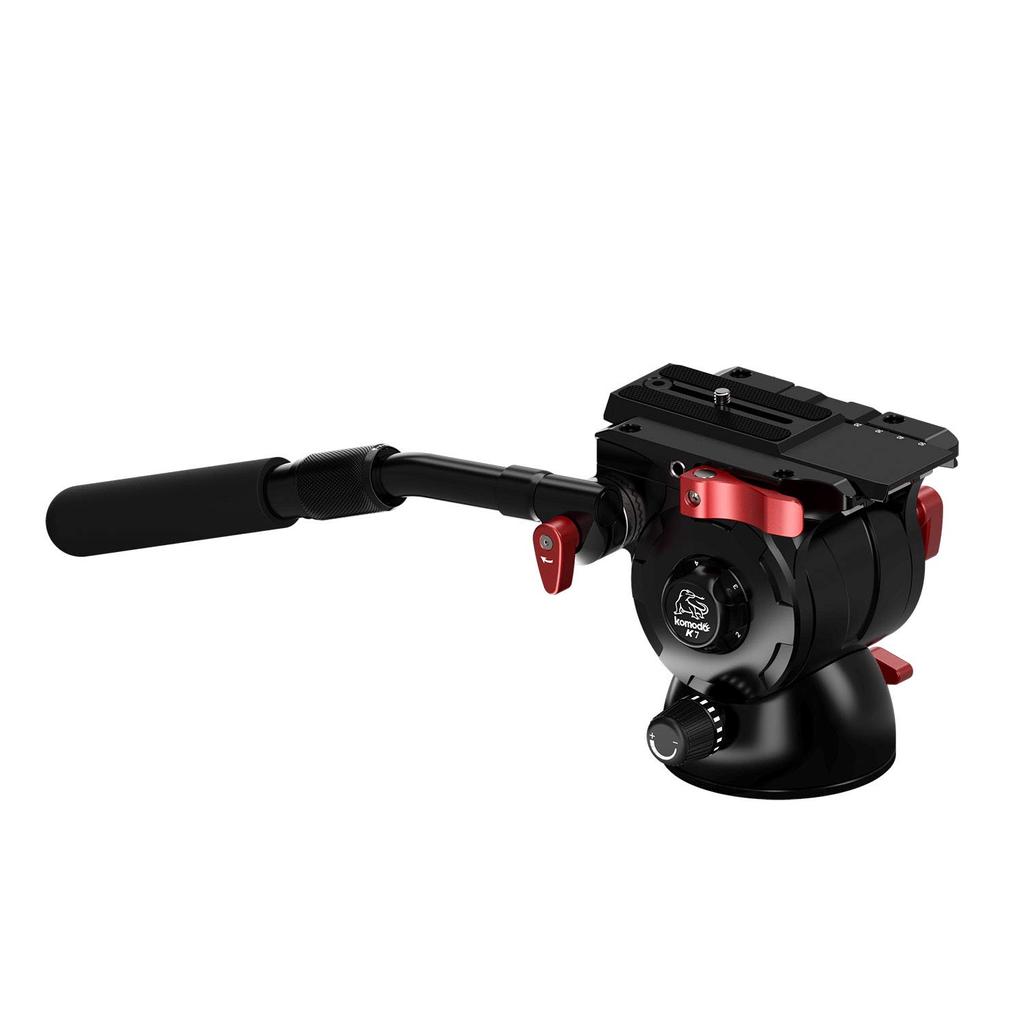 iFootage KOMODO K7 Video Tripod Head with Stepless Torque and Flat Base 5-Level Counterbalance, Adjustment, (Product Code 821645)