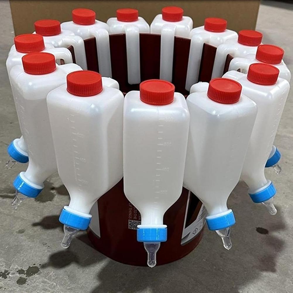 Biberon per Latte di Capra con Tettarella, Biberon Portatile per Vitelli, Biberon Appendibile Sottosopra per Bestiame 500/800ml