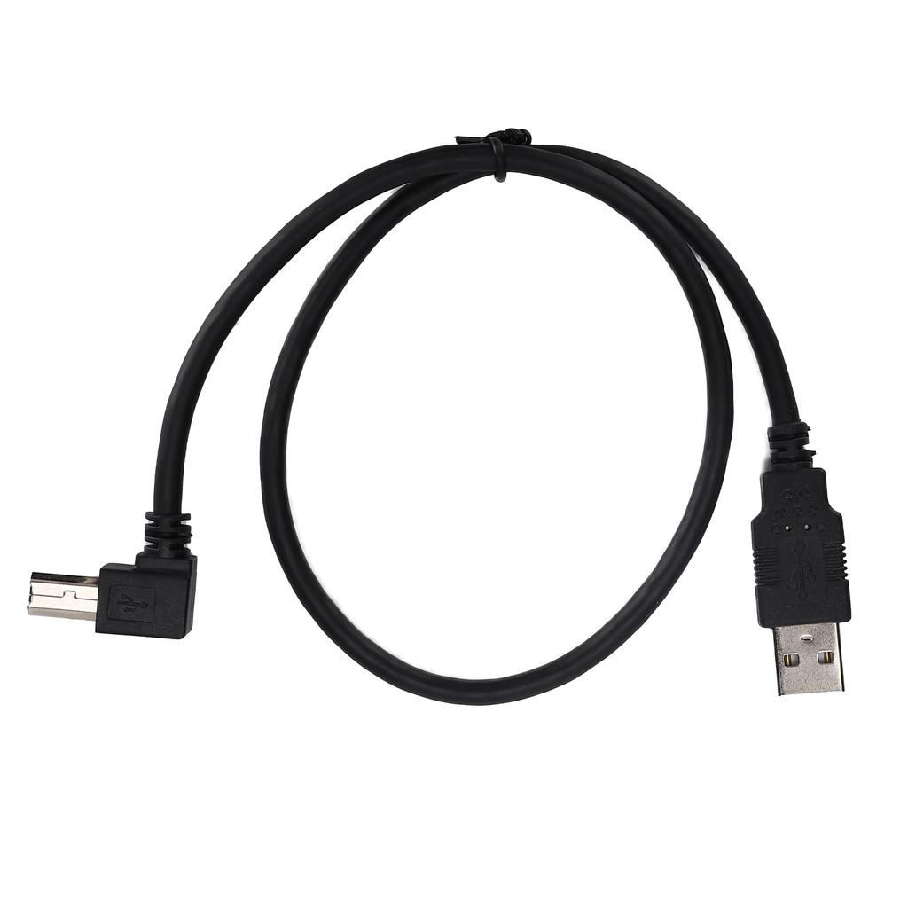 USBA to USBB Male Conversion Cable Cord Right Angle Connection Adapter Cable 0.5m Black