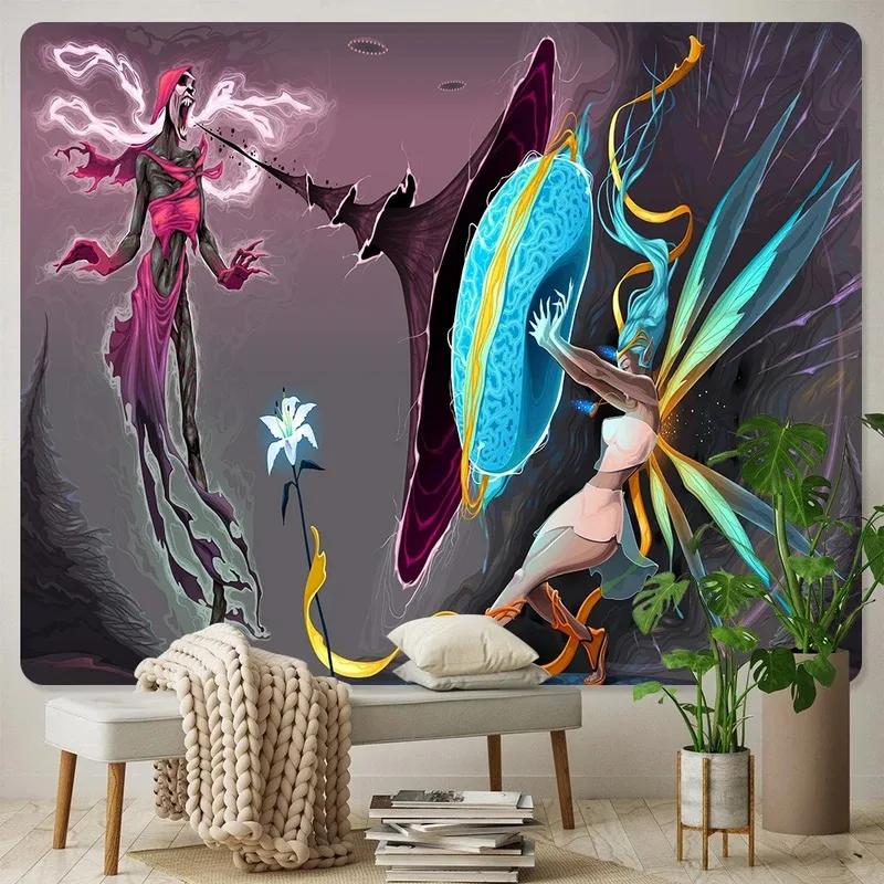 Древний гобелен с изображением дракона на поле битвы — фото 10