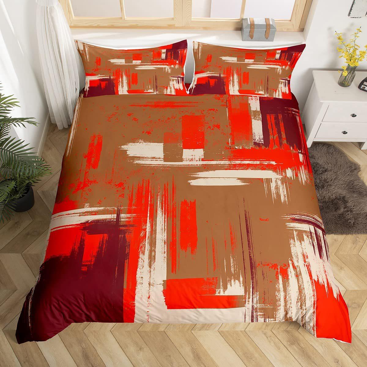 

Комплект постельного белья из трех предметов с абстрактным граффити в стиле модерн, подходящий для девочек, розовый, черный, пододеяльник EU single 135*200