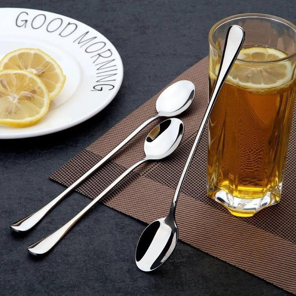 Tableware Cream Kitchen Dessert, Teaspoon, Spoons, Steel Coffee Spoon Creative Long Handle Teaspoon Dessert Snack Scoop