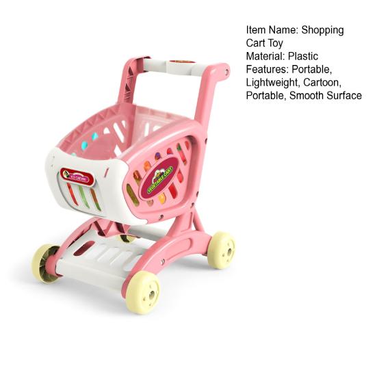 Experiență practică realistă în scenă Culoare strălucitoare pentru copii Supermarket Push Troler Educație Casă de joacă Jucărie pentru divertisment Pretinde