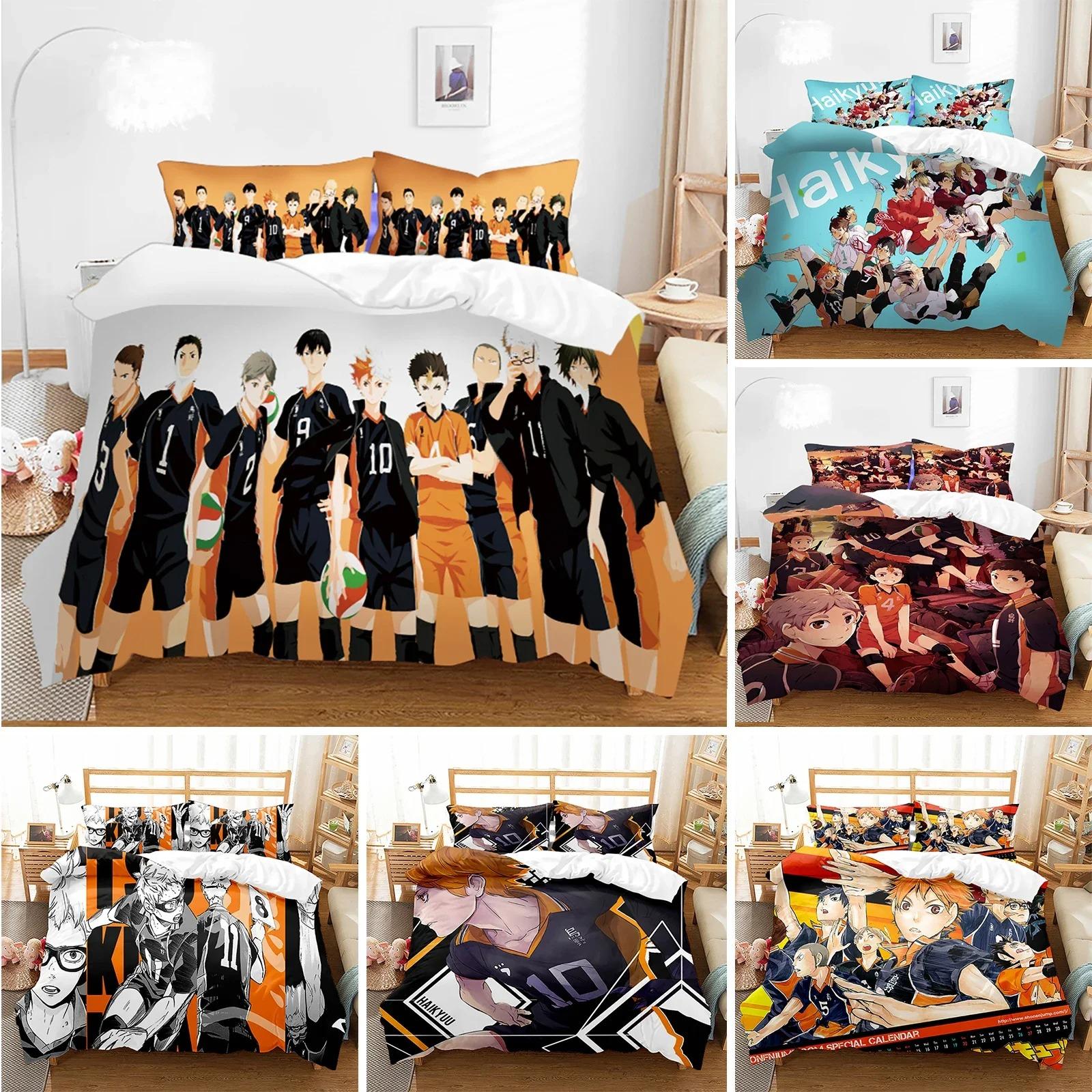 

Haikyuu Bedding Set Twin Full Queen King Size Volleyball boy Bed Set Aldult Bedroom 3D Print Duvet cover Bedclothes Bed Linen 70x133cm 2pcs