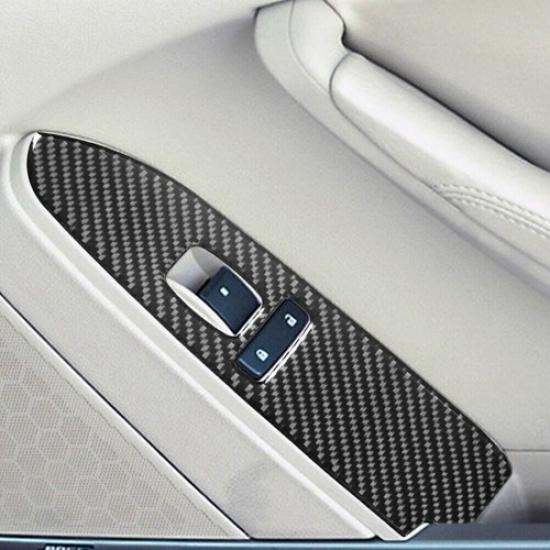 For Cadillac CTS 2008-13 Real Carbon Fiber Window Switch Interior Cover Trim 4pc