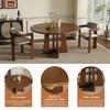 Modular Round Dining Table, 120 Cm Diameter, 76 Cm Height, MDF with Walnut Veneer, Space for 4 People – for Dining Room, Kitchen and Living Room