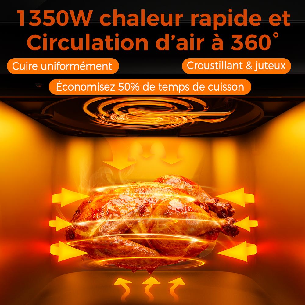 Freidora de Aire 6L Estilo Visible de Vidrio Fácil de Limpiar Doméstico Multifuncional Todo en Uno Freidora Eléctrica