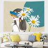 Nordic Simple Illustration Tapestry Rectangular Printed Wall Hanging Cloth for Living Room Bedroom Bedside Background Decoration