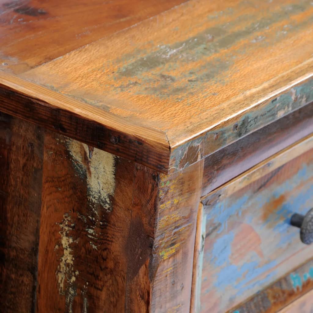 Nightstand with 2 Drawers Reclaimed Solid Wood