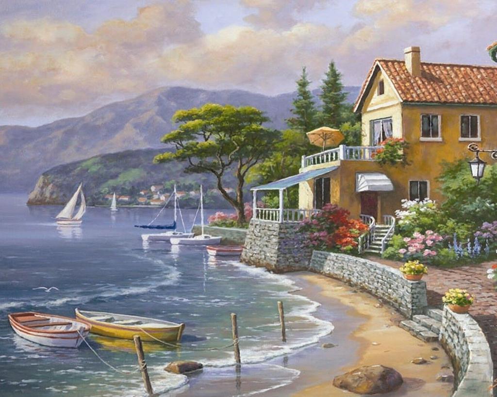 5D DIY Diamond Painting Street Mosaic Sale Diamond Embroidery House Landscape Rhinestone Art Home Decor Gift