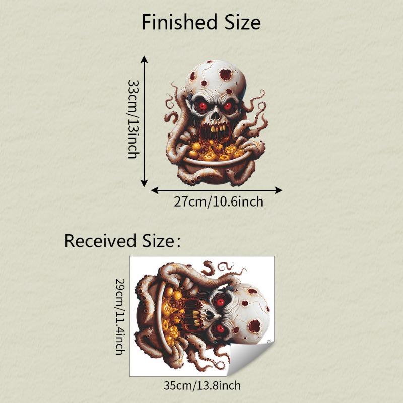 

Хэллоуин Ужас Осьминог Череп Ванная Туалет Наклейки для Украшения