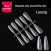 Street Encounter Long Point Split Size False Nail Art Tips - Handmade Wearable Nails, No Buffing Needed